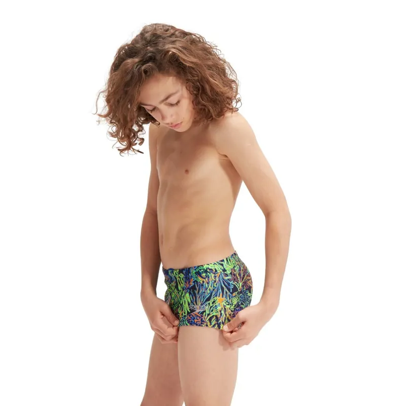 Speedo Boys 13cm Allover Club Training Digital Brief Green/Black-4